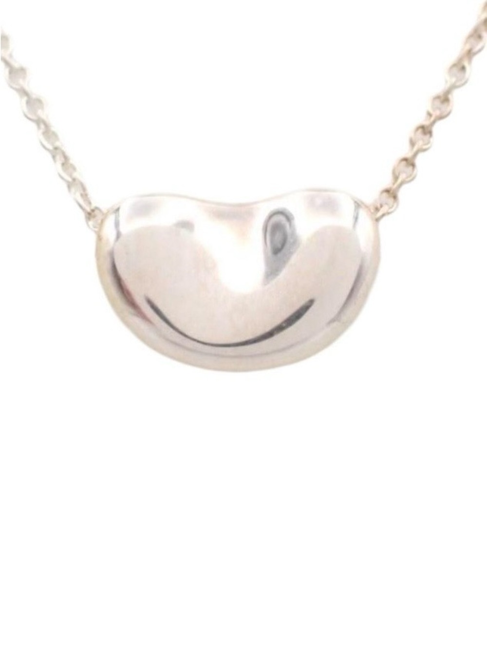 Tiffany & Co. Polished Silver Bean Pendant Necklace - Silver